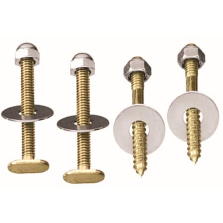 Plumb Pak Plumb Pak Toilet Bolt and Screw Set Chrome Plated Brass, PK4 PP835-165